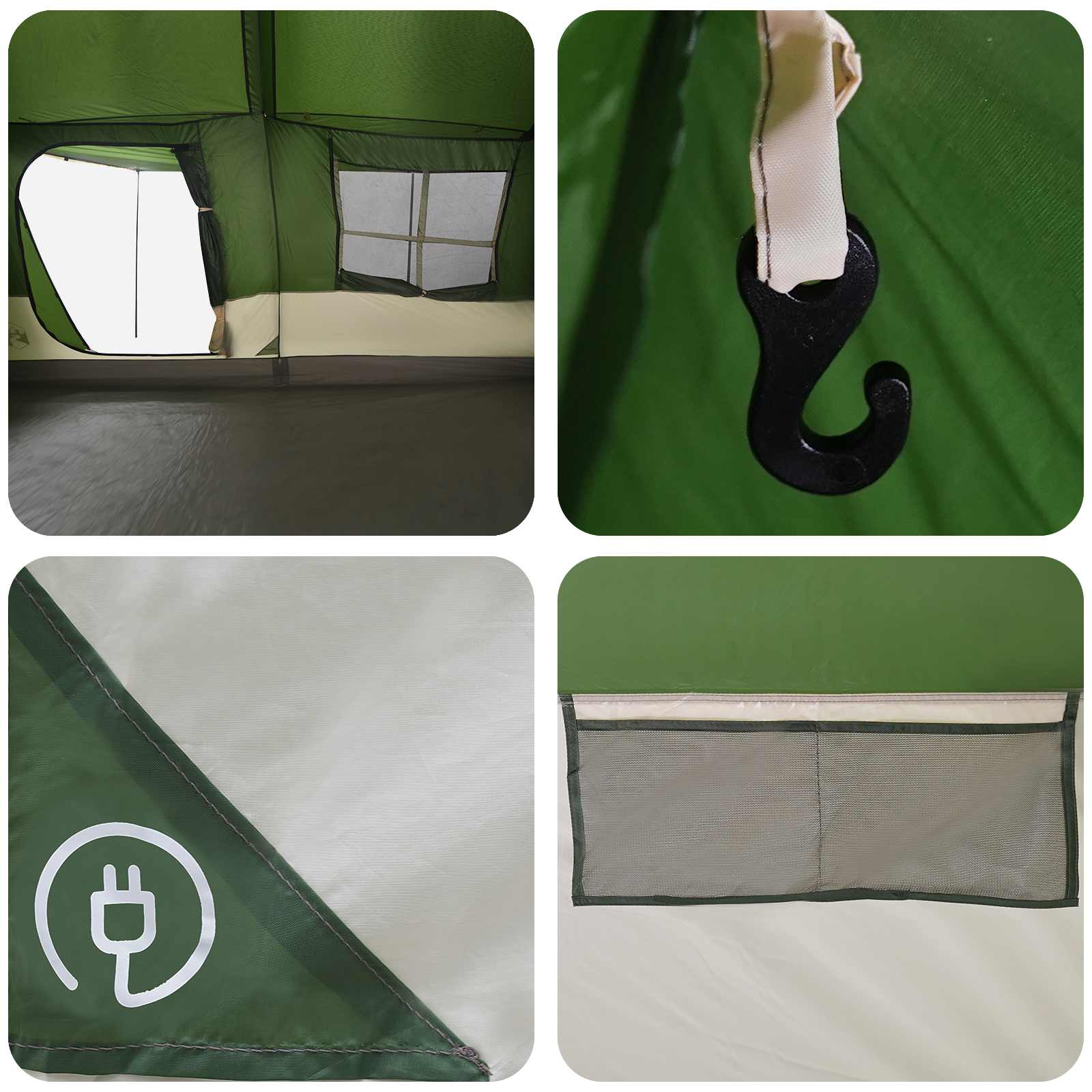 vidaXL Tunneltent Groen 400 x 278 x 182 cm