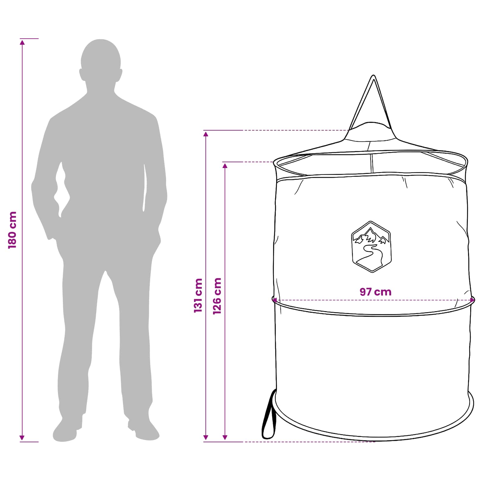vidaXL Pop-up Toilet Tent met Hangende Touw Groen 97 x 126 cm