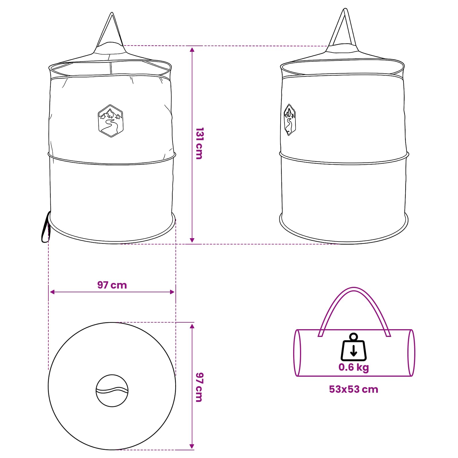 vidaXL Pop-up Toilet Tent met Hangende Touw Groen 97 x 126 cm