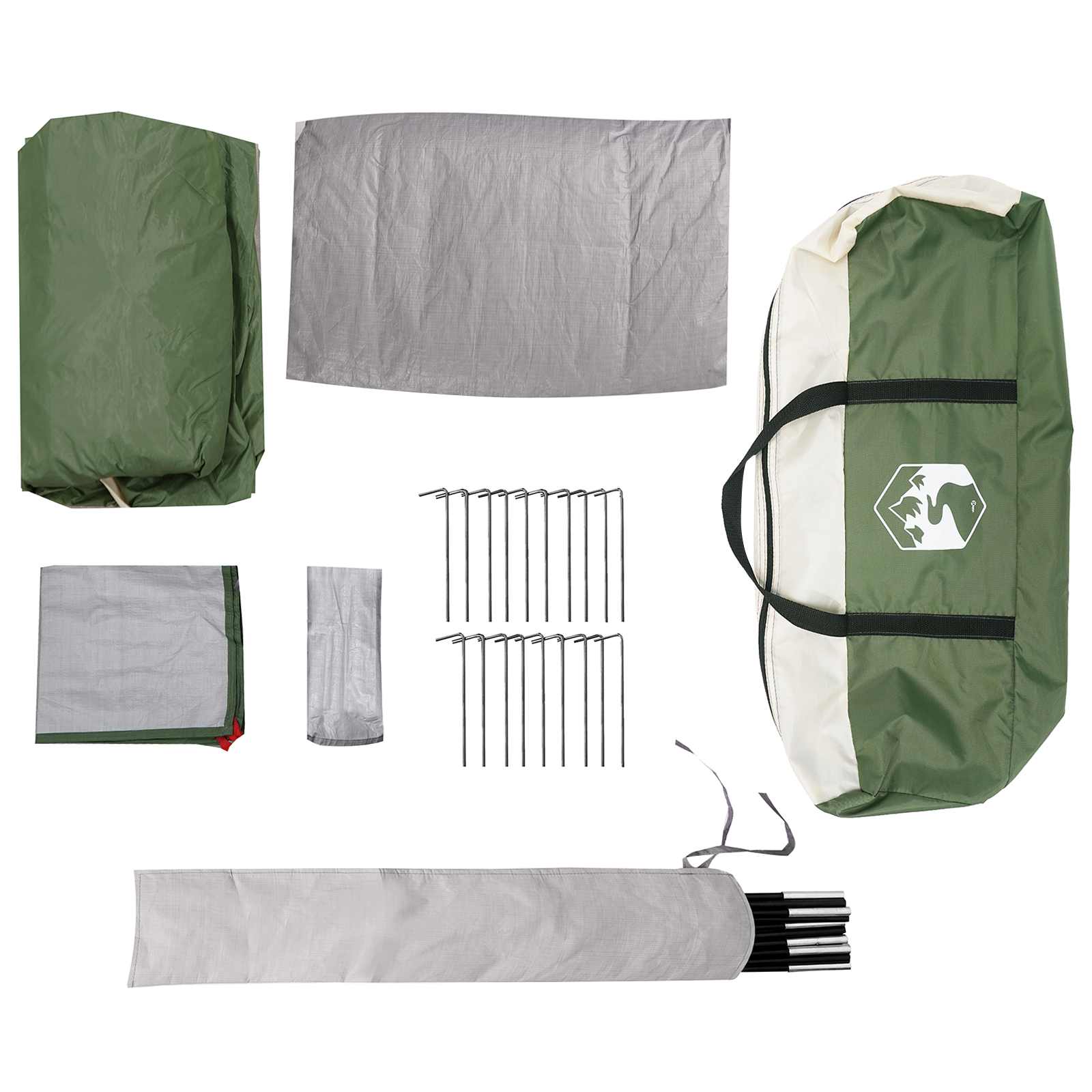 vidaXL Tunneltent Groen 390 x 215 x 152 cm