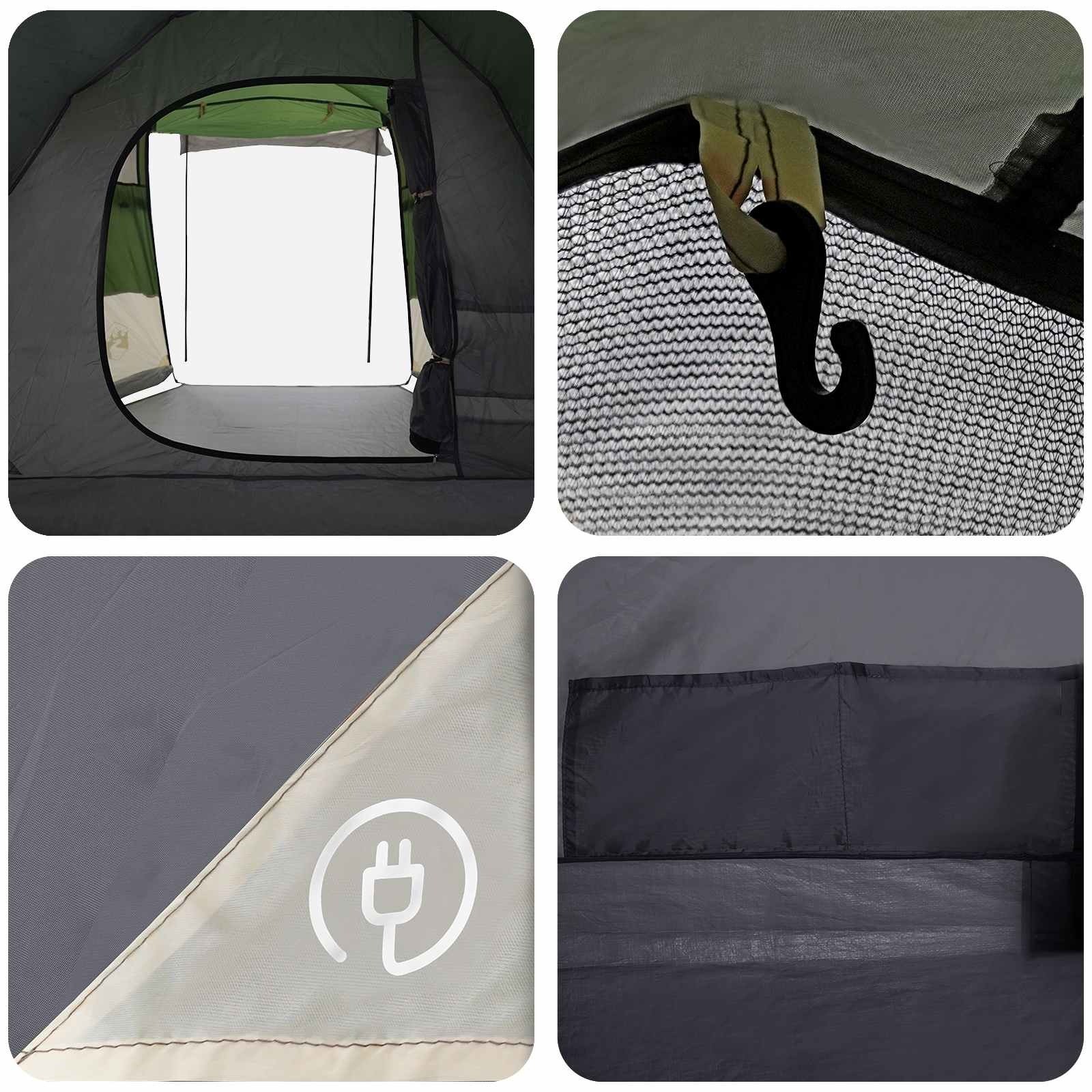 vidaXL Tunneltent Groen 390 x 215 x 152 cm