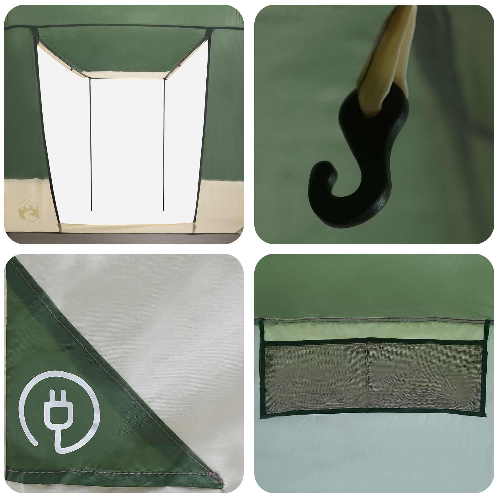vidaXL Toilet Tent Groen 10-persoons 185T Polyester met PU Coating