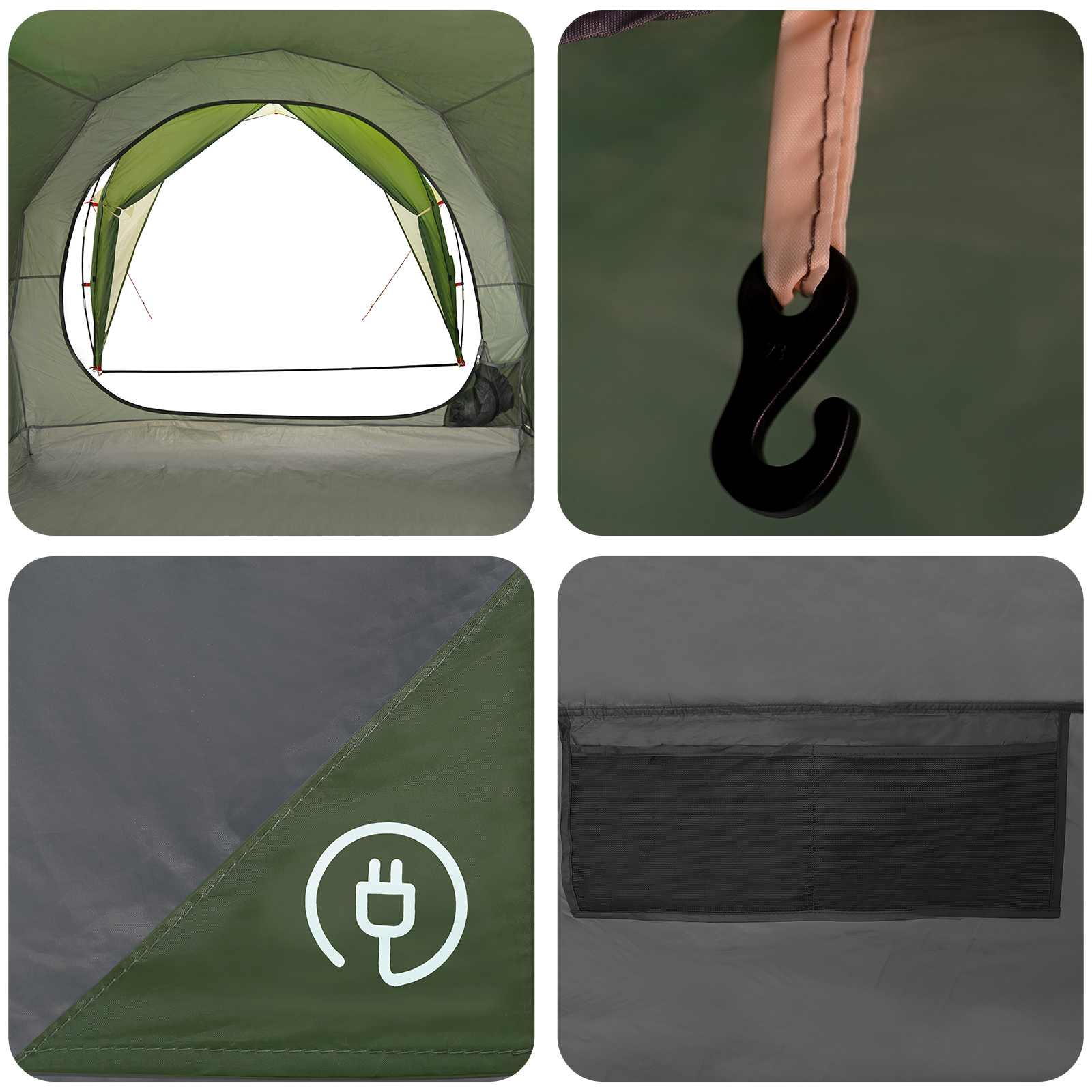 vidaXL Tunneltent Groen 382 x 262 x 214 cm