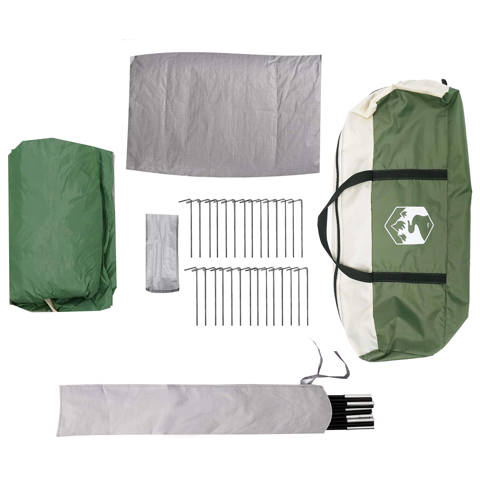 vidaXL Tunneltent Groen 382 x 262 x 214 cm