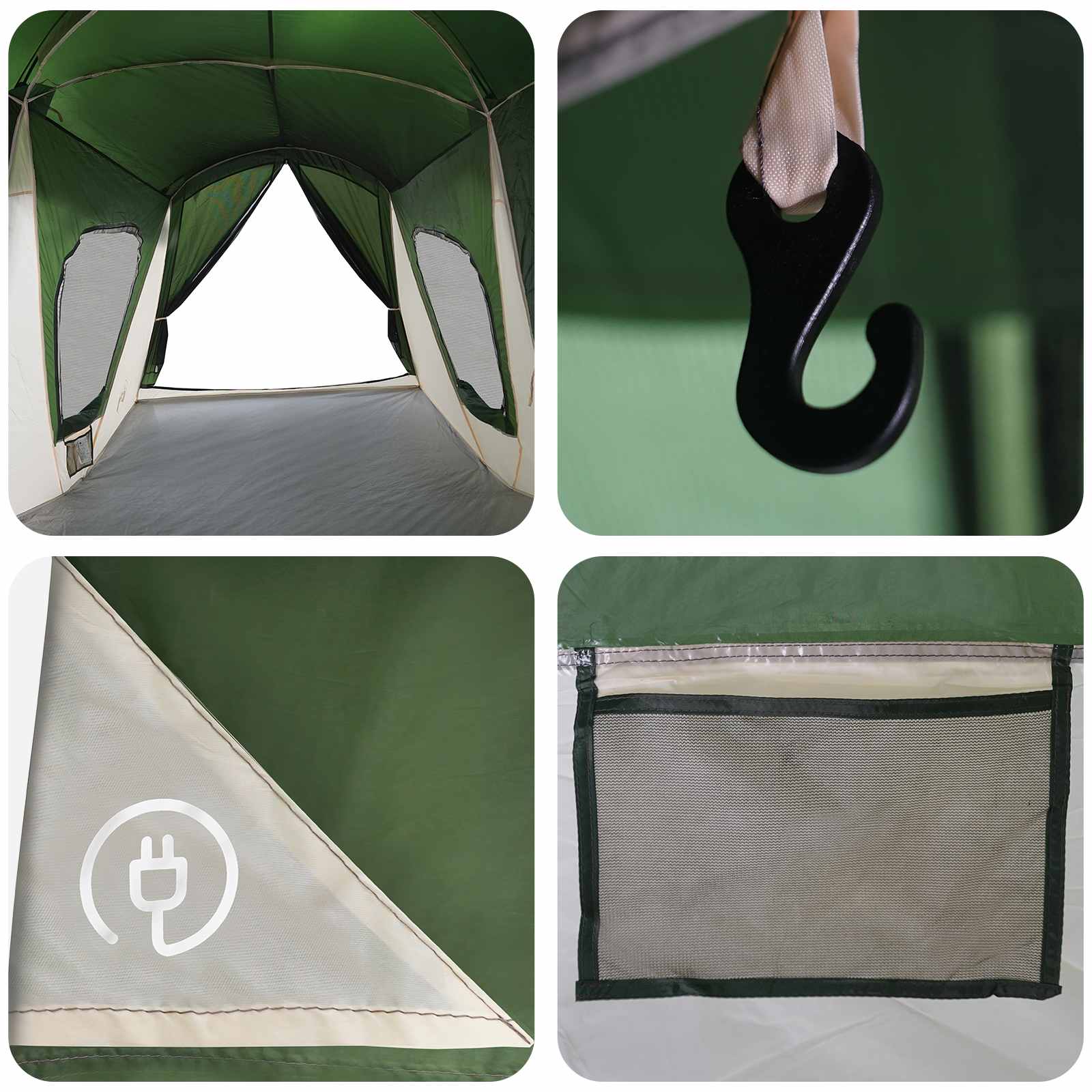 vidaXL Gezinstent Groen 610 x 610 x 210 cm