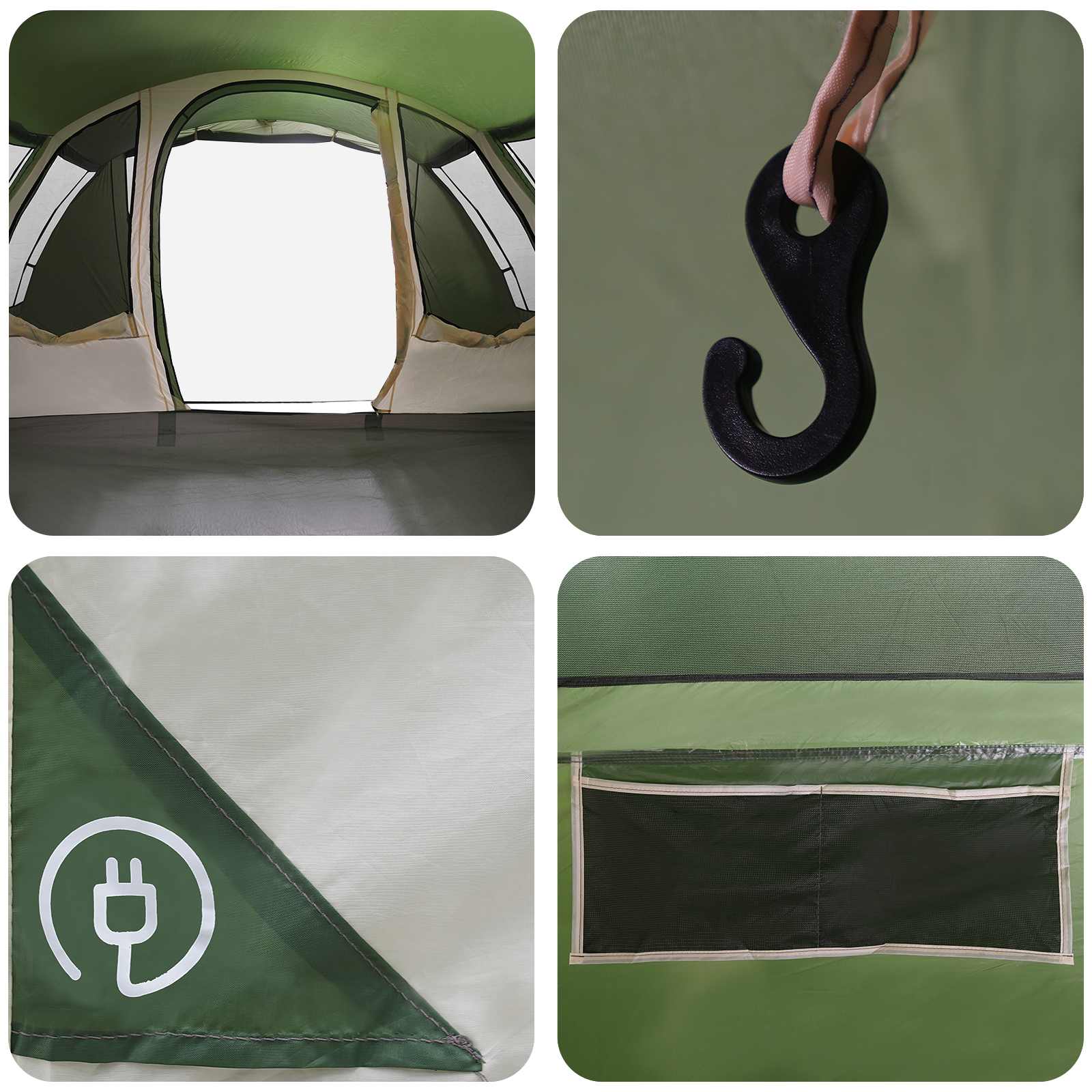 vidaXL Tunneltent Groen 675 x 392 x 210 cm