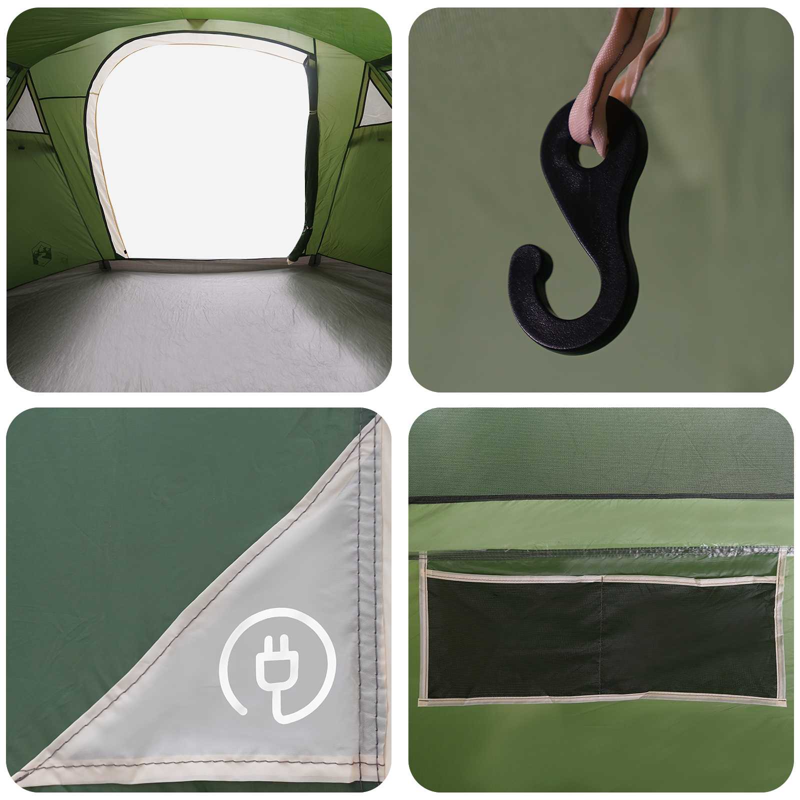 vidaXL Tunneltent Groen 505 x 330 x 204 cm