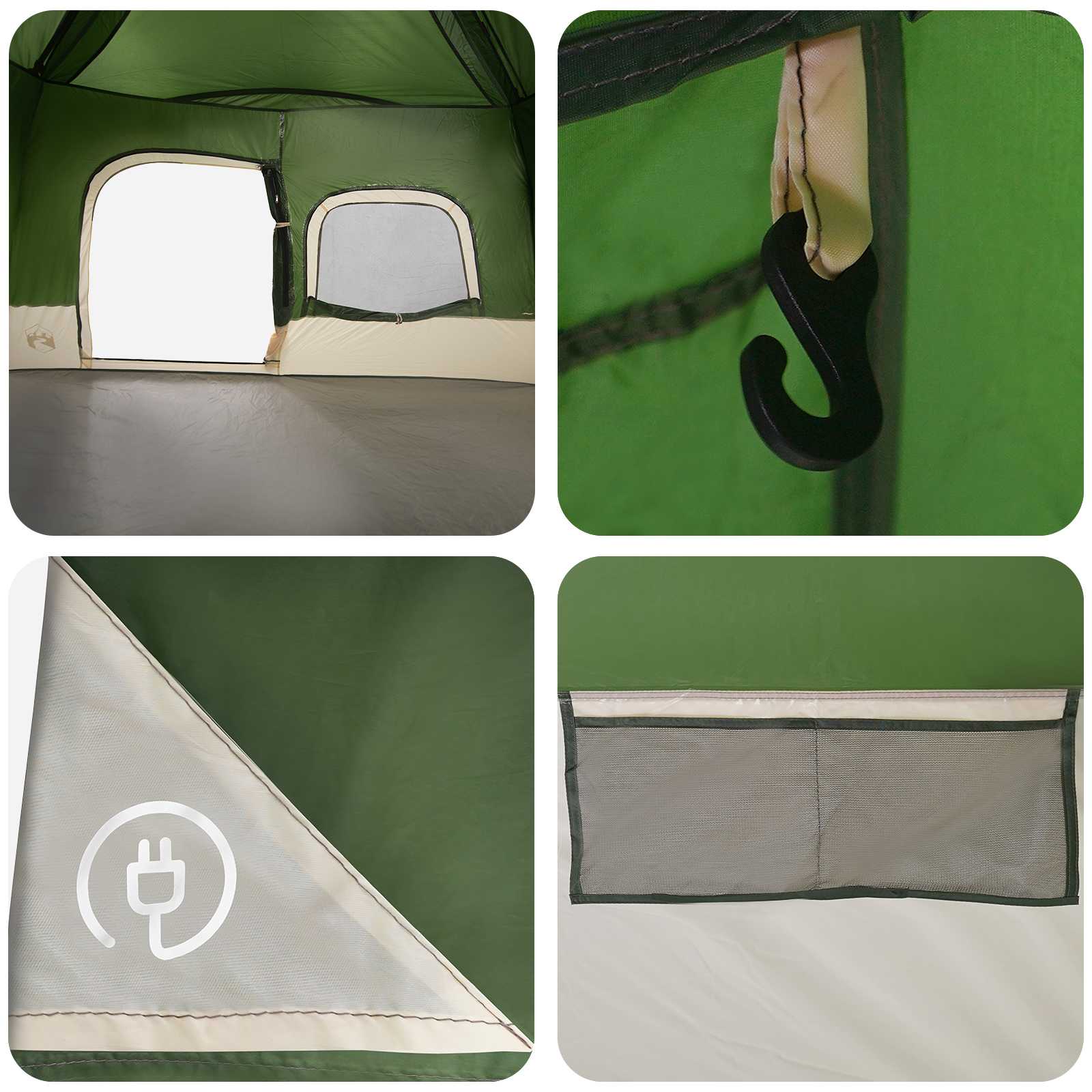 vidaXL Directe Tent Groen 340 x 280 x 190 cm