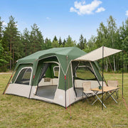 vidaXL Directe Tent Groen 8-persoons 185T Polyester met PU Coating