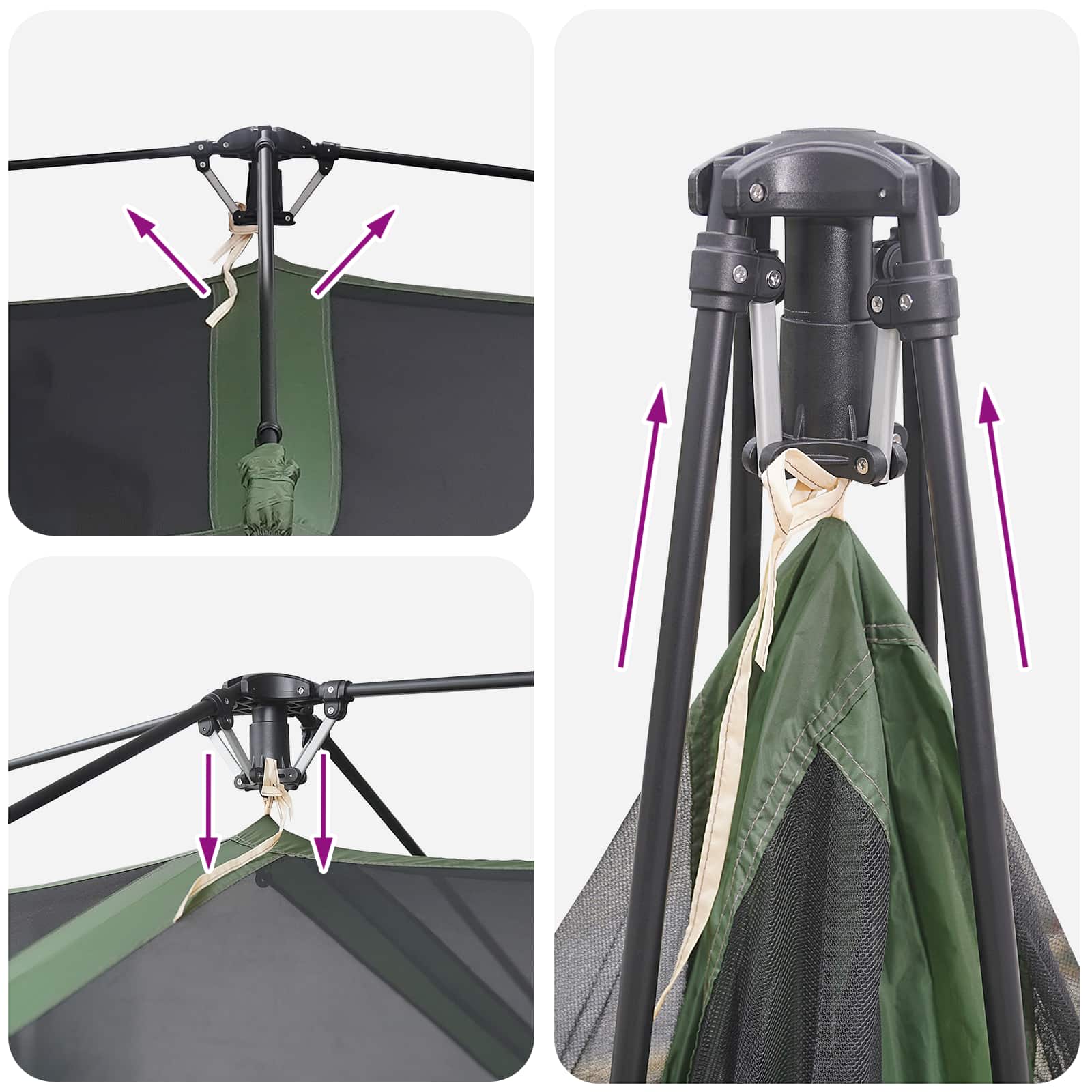 vidaXL Directe Tent Groen 8-persoons 185T Polyester met PU Coating
