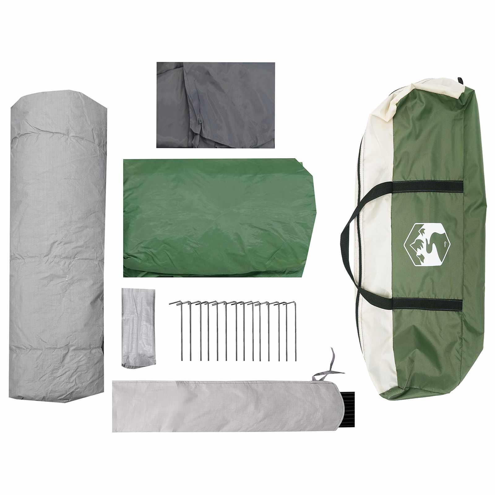vidaXL Directe Tent Groen 8-persoons 185T Polyester met PU Coating