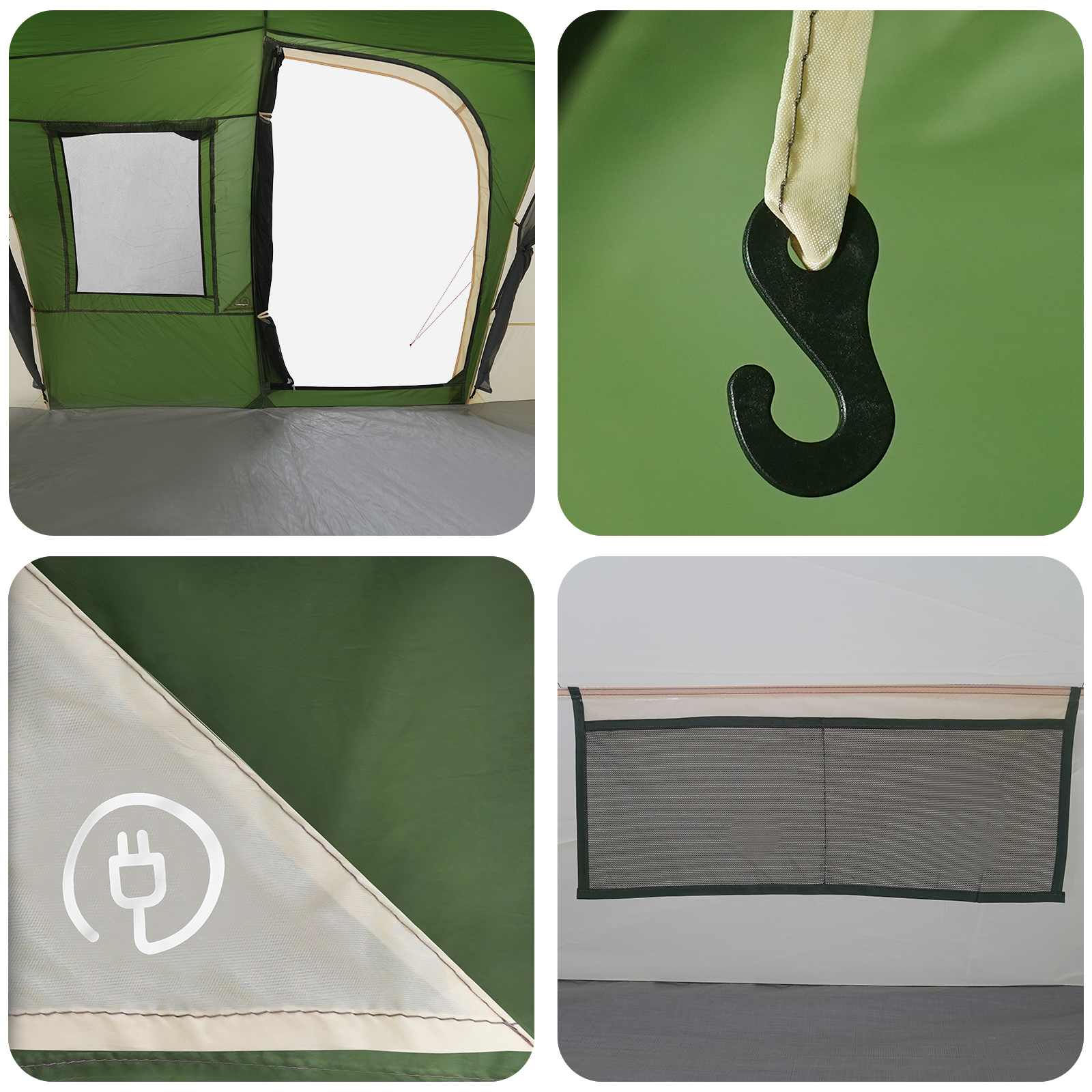 vidaXL Directe Tent Groen 524 x 232 x 192 cm