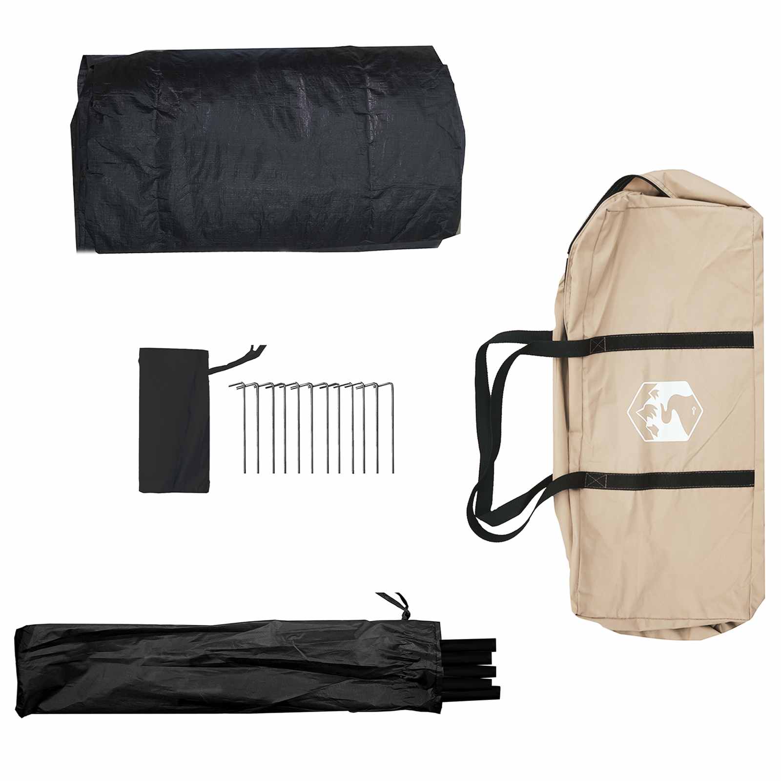 vidaXL Huisje Tent Crèmekleurig 340 x 246 x 210 cm Polykatoen