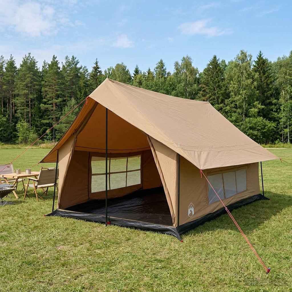 vidaXL Huisje Tent Crèmekleurig 340 x 246 x 210 cm Polykatoen