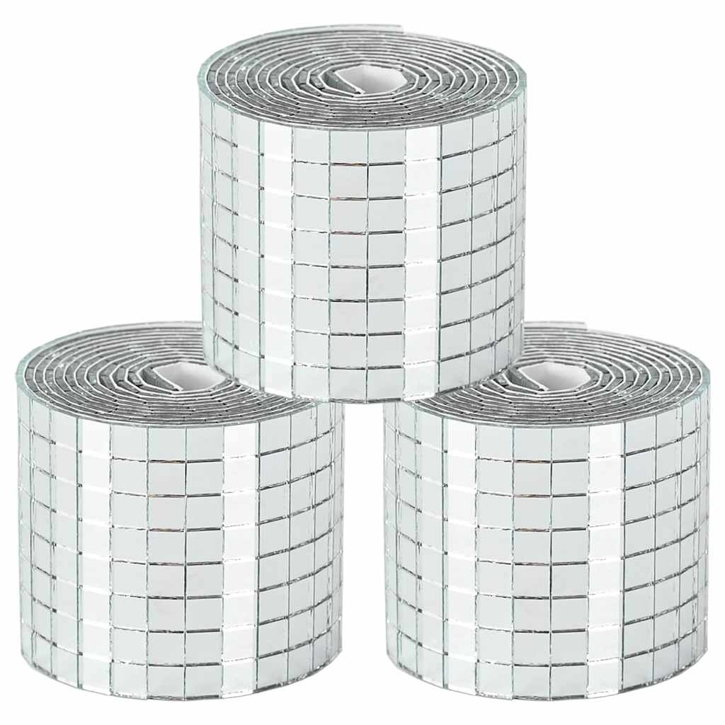 vidaXL Spiegelmozaïek Tegel Geometrisch 12 pcs Zilver 100 x 4 cm Glas