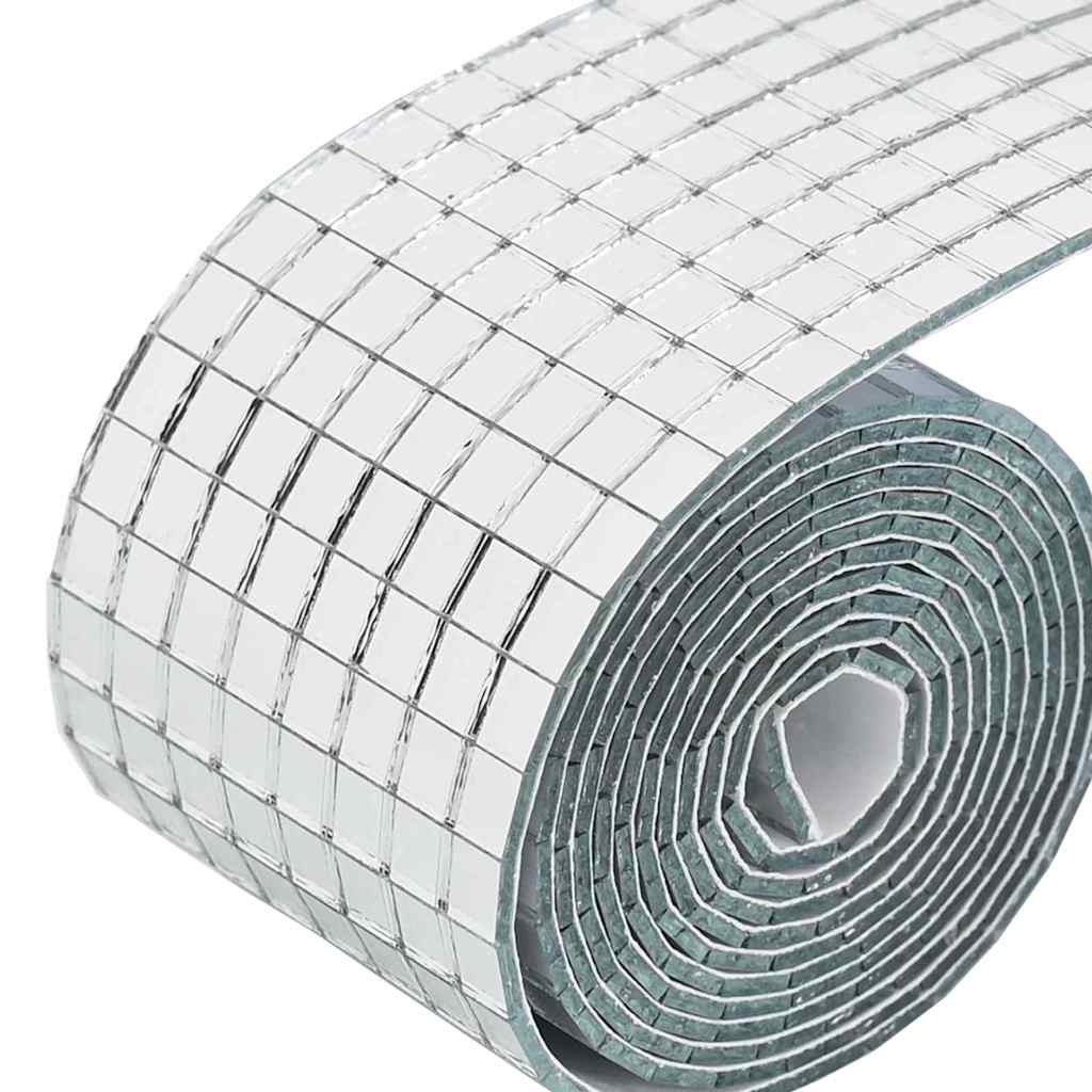 vidaXL Spiegelmozaïek Tegel Geometrisch 12 pcs Zilver 100 x 4 cm Glas