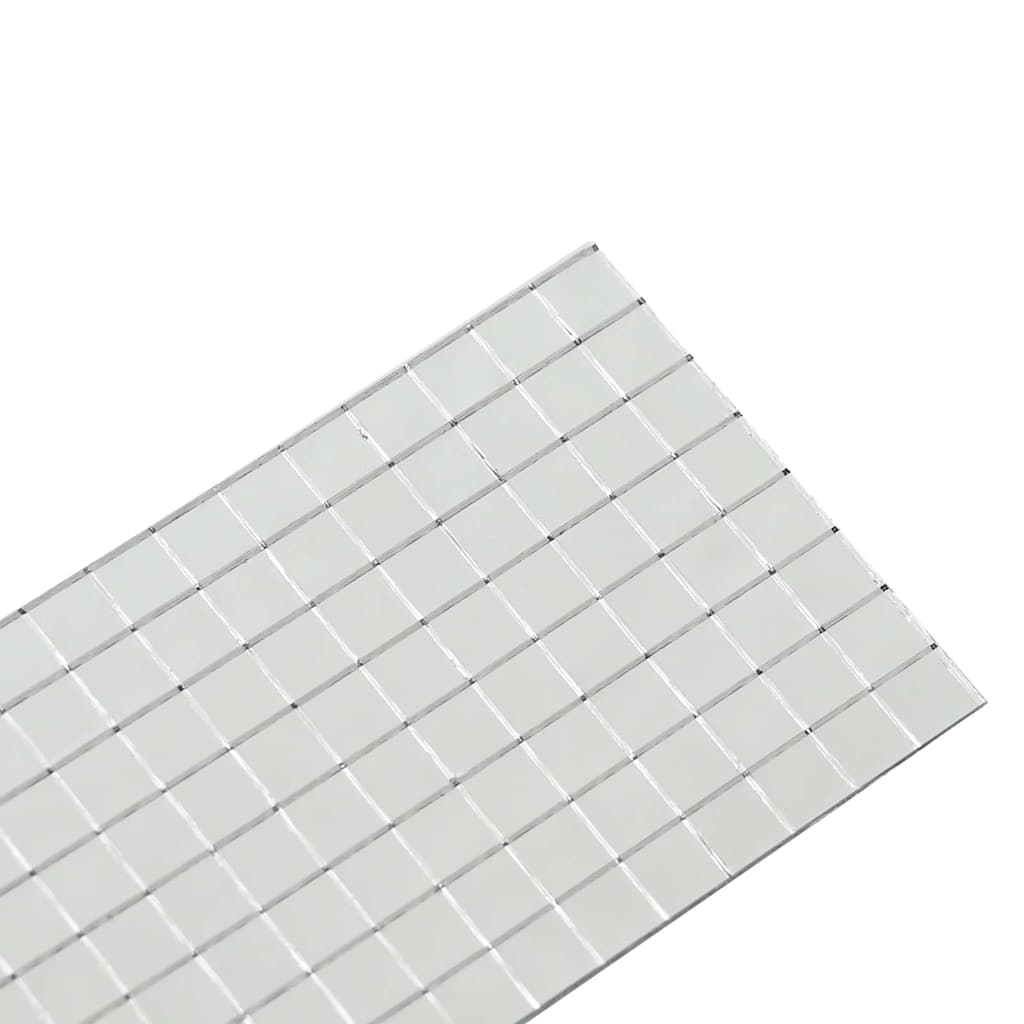 vidaXL Spiegelmozaïek Tegel Geometrisch 12 pcs Zilver 100 x 4 cm Glas