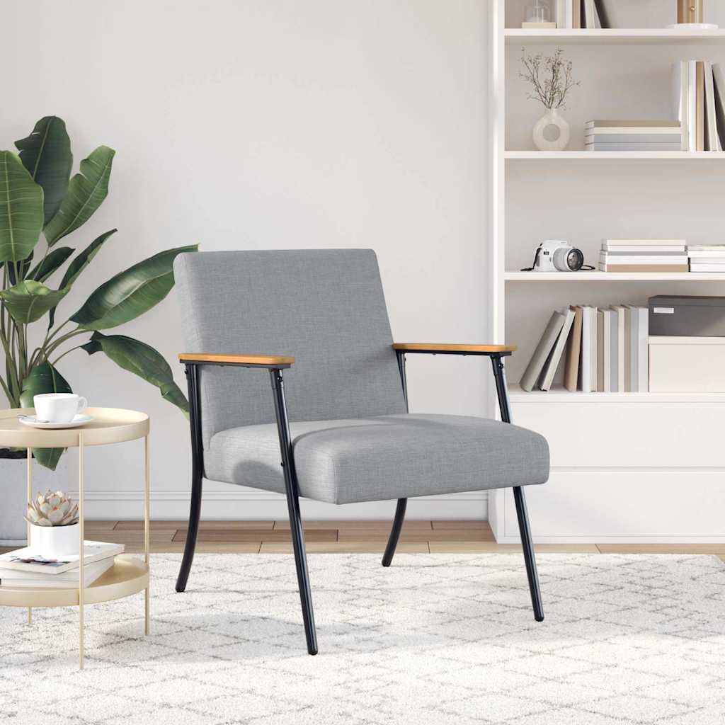vidaXL Fauteuil Lichtgrijs 59 x 75 x 78 cm Stof
