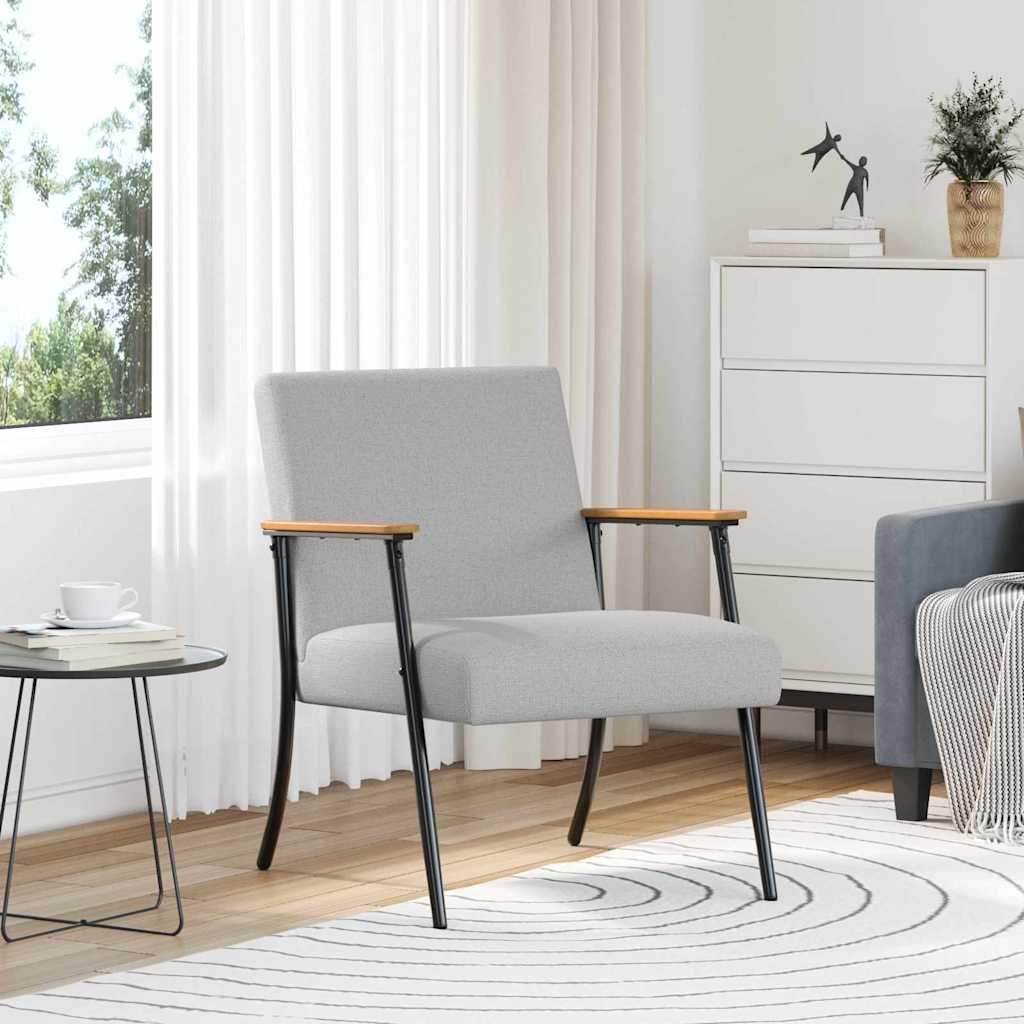 vidaXL Fauteuil Lichtgrijs 59 x 75 x 78 cm Stof