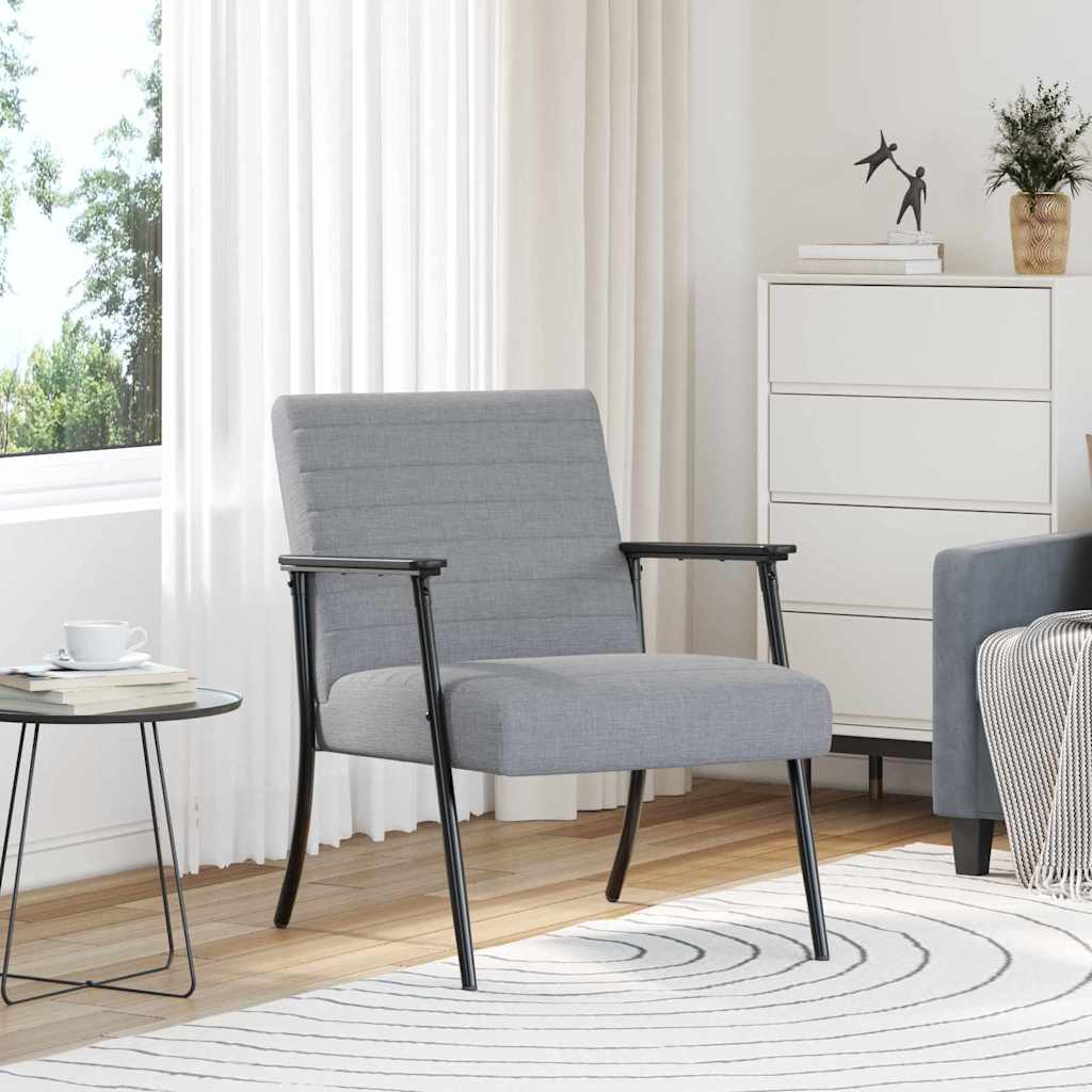 vidaXL Fauteuil Lichtgrijs 59 x 75 x 78 cm Stof