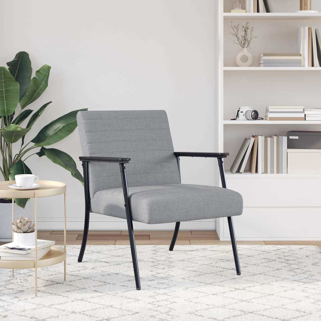 vidaXL Fauteuil Lichtgrijs 59 x 75 x 78 cm Stof