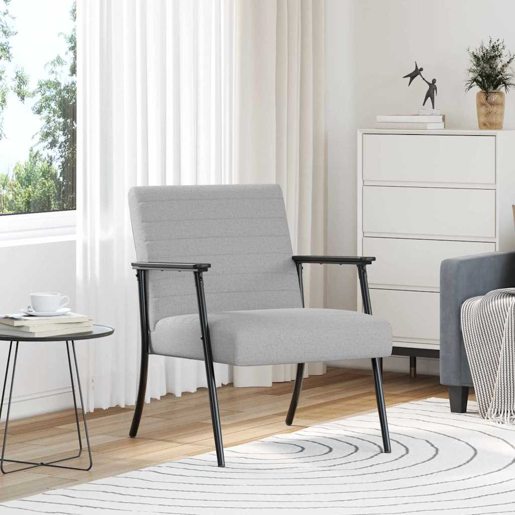 vidaXL Fauteuil Lichtgrijs 59 x 75 x 78 cm Stof