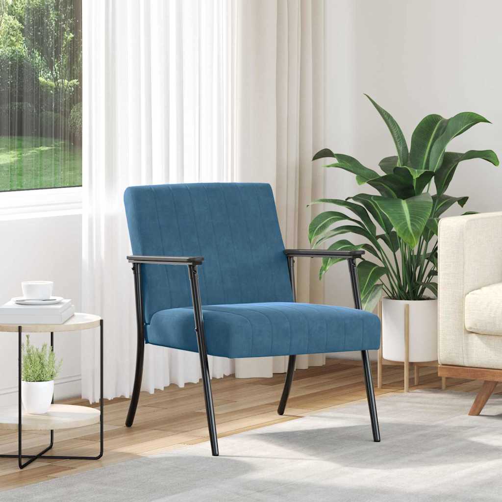 vidaXL Fauteuil Blauw 59 x 75 x 78 cm Fluweel
