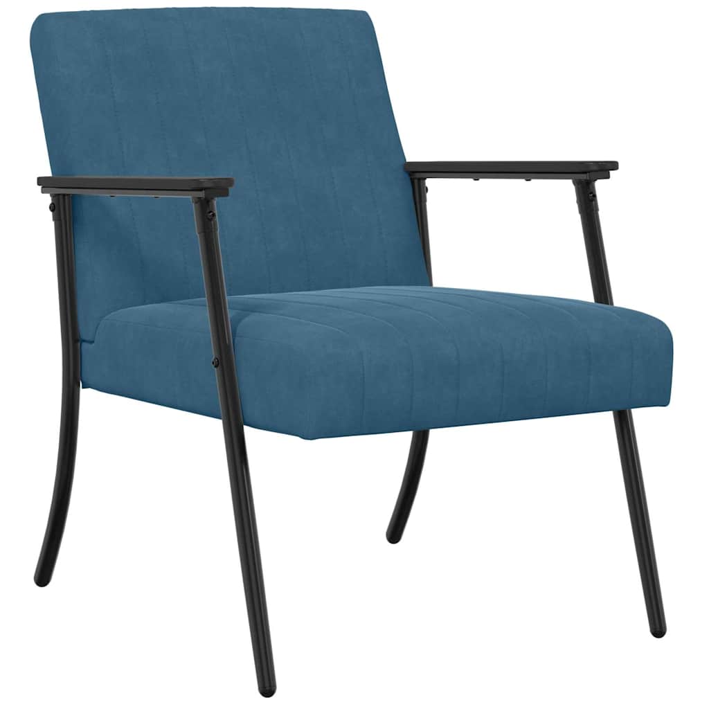 vidaXL Fauteuil Blauw 59 x 75 x 78 cm Fluweel