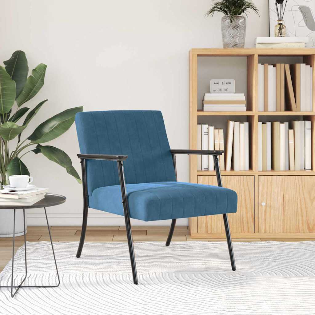 vidaXL Fauteuil Blauw 59 x 75 x 78 cm Fluweel