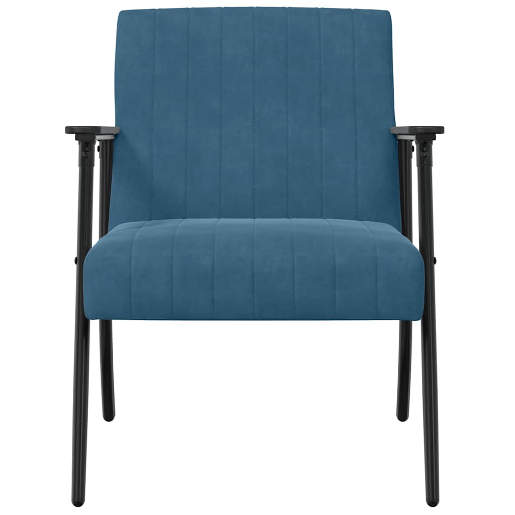 vidaXL Fauteuil Blauw 59 x 75 x 78 cm Fluweel