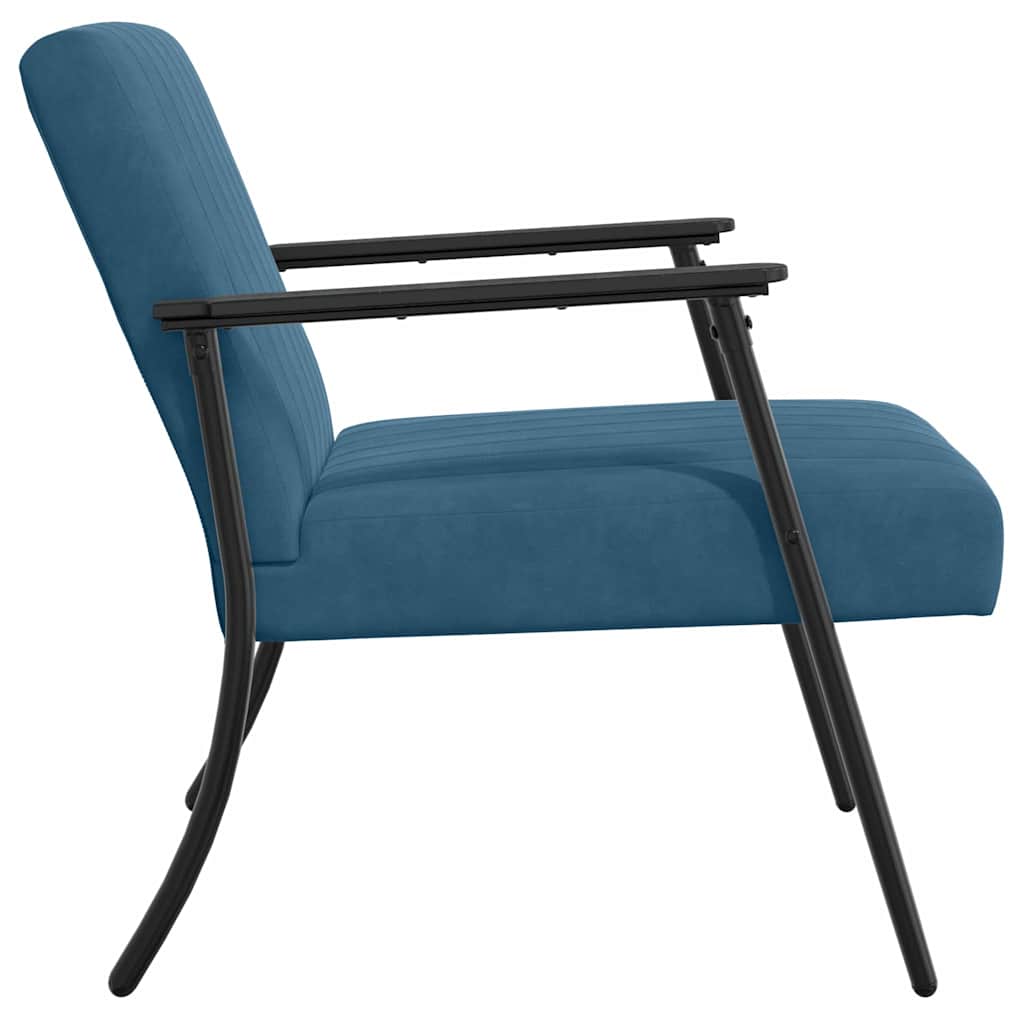 vidaXL Fauteuil Blauw 59 x 75 x 78 cm Fluweel