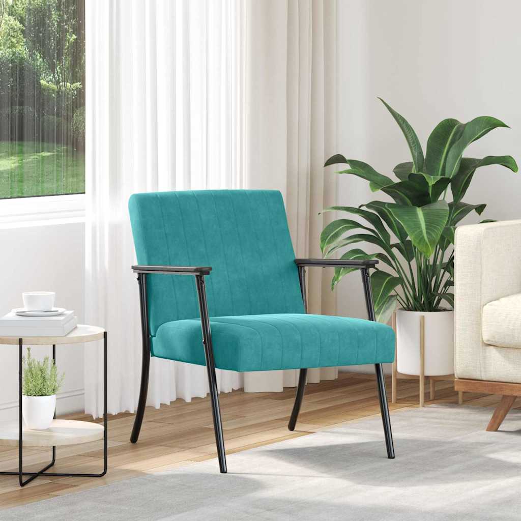 vidaXL Fauteuil Blauw 59 x 75 x 78 cm Fluweel