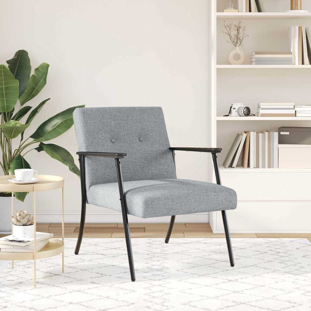 vidaXL Fauteuil Lichtgrijs 59 x 75 x 78 cm Stof