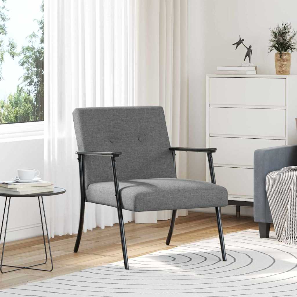 vidaXL Fauteuil Lichtgrijs 59 x 75 x 78 cm Stof