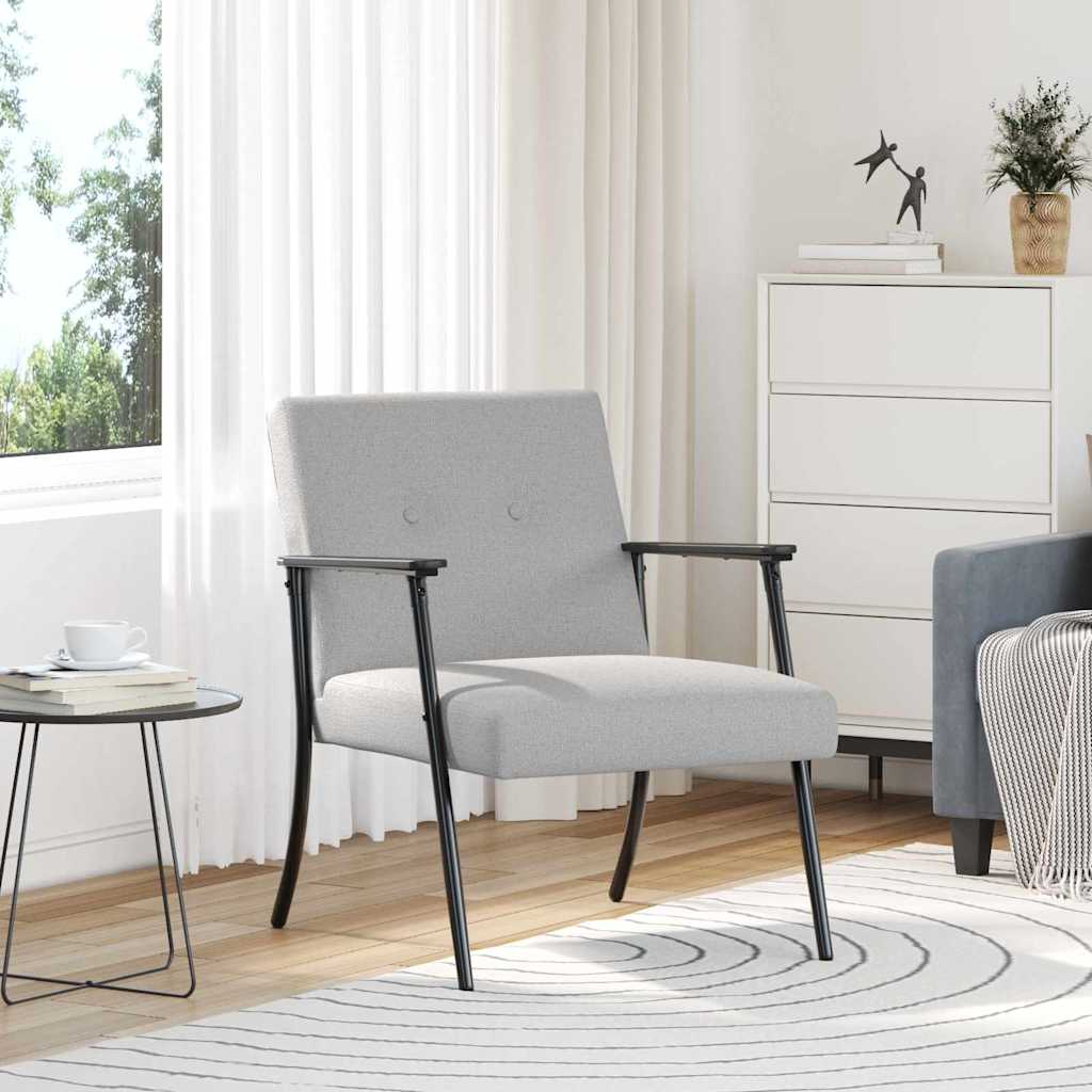 vidaXL Fauteuil Lichtgrijs 59 x 75 x 78 cm Stof