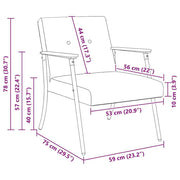 vidaXL Fauteuil Lichtgrijs 59 x 75 x 78 cm Krullend Wol-achtig Stof