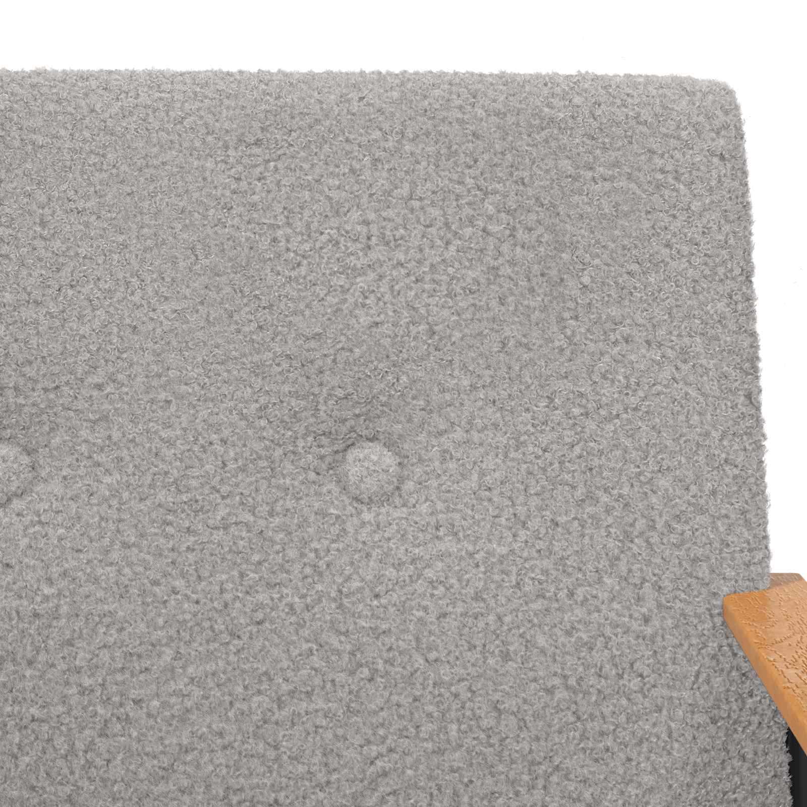 vidaXL Fauteuil Lichtgrijs 59 x 75 x 78 cm Krullend Wol-achtig Stof