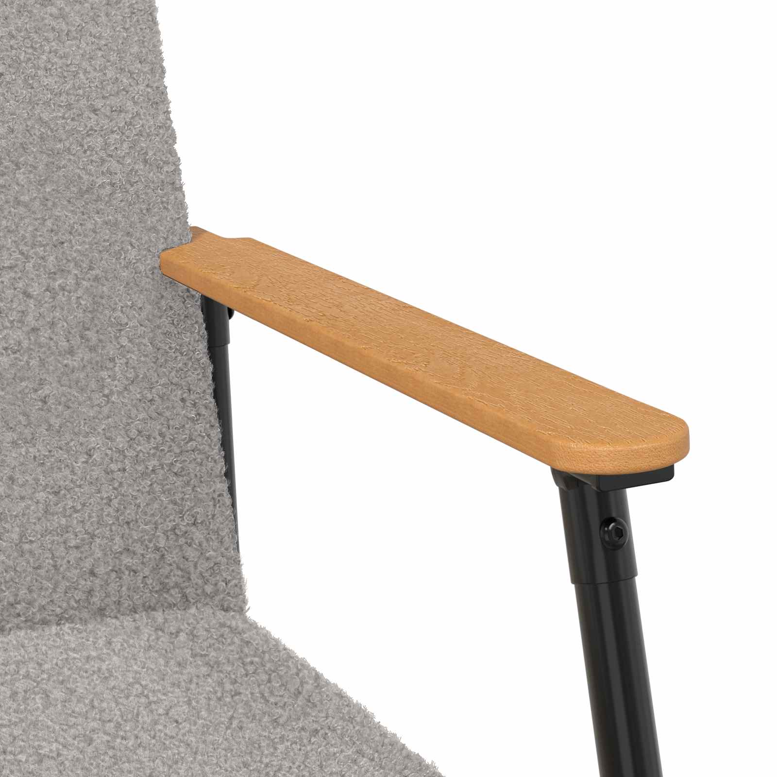 vidaXL Fauteuil Lichtgrijs 59 x 75 x 78 cm Krullend Wol-achtig Stof