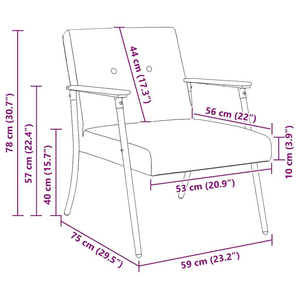 vidaXL Fauteuil Lichtgrijs 59 x 75 x 78 cm Krullend Wol-achtig Stof