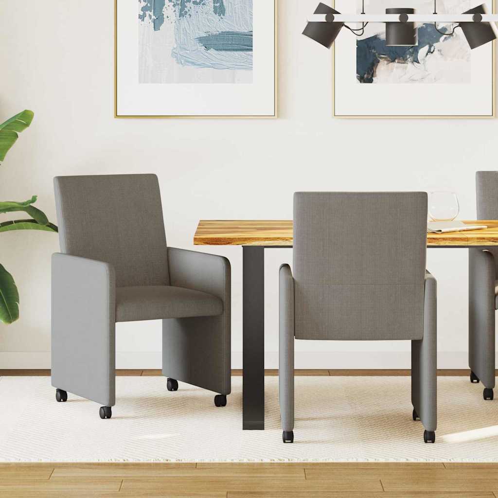 vidaXL Eetstoelen 2 pcs Donkergrijs 57 x 66 x 94 cm Katoenen stof