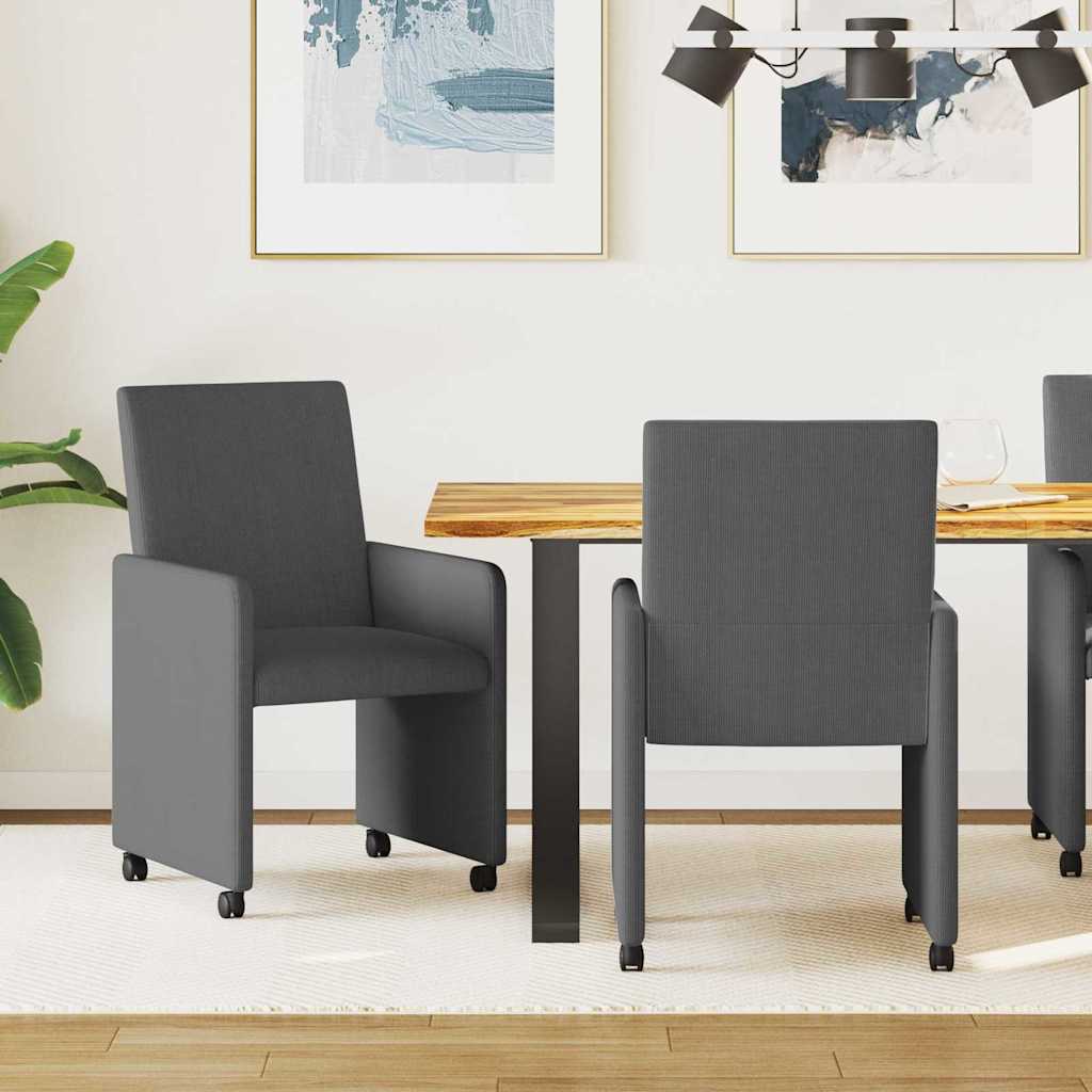 vidaXL Eetstoelen 2 pcs Donkergrijs 57 x 66 x 94 cm Katoenen stof