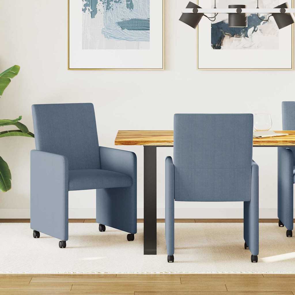vidaXL Eetstoelen 2 pcs Donkergrijs 57 x 66 x 94 cm Katoenen stof