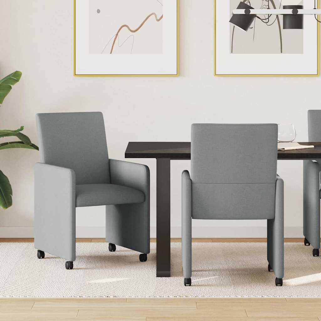 vidaXL Eetkamerstoel met kussen 2 pcs Donkergrijs 57 x 66 x 94 cm Stof