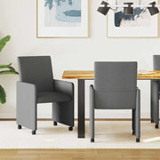 vidaXL Eetkamerstoel met kussen 2 pcs Donkergrijs 57 x 66 x 94 cm Stof