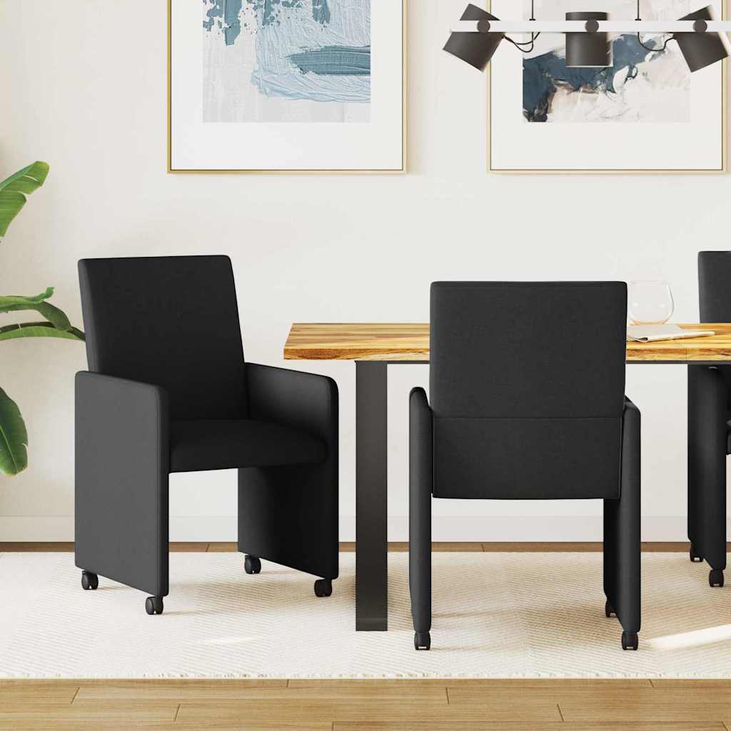 vidaXL Eetkamerstoel met kussen 2 pcs Donkergrijs 57 x 66 x 94 cm Stof