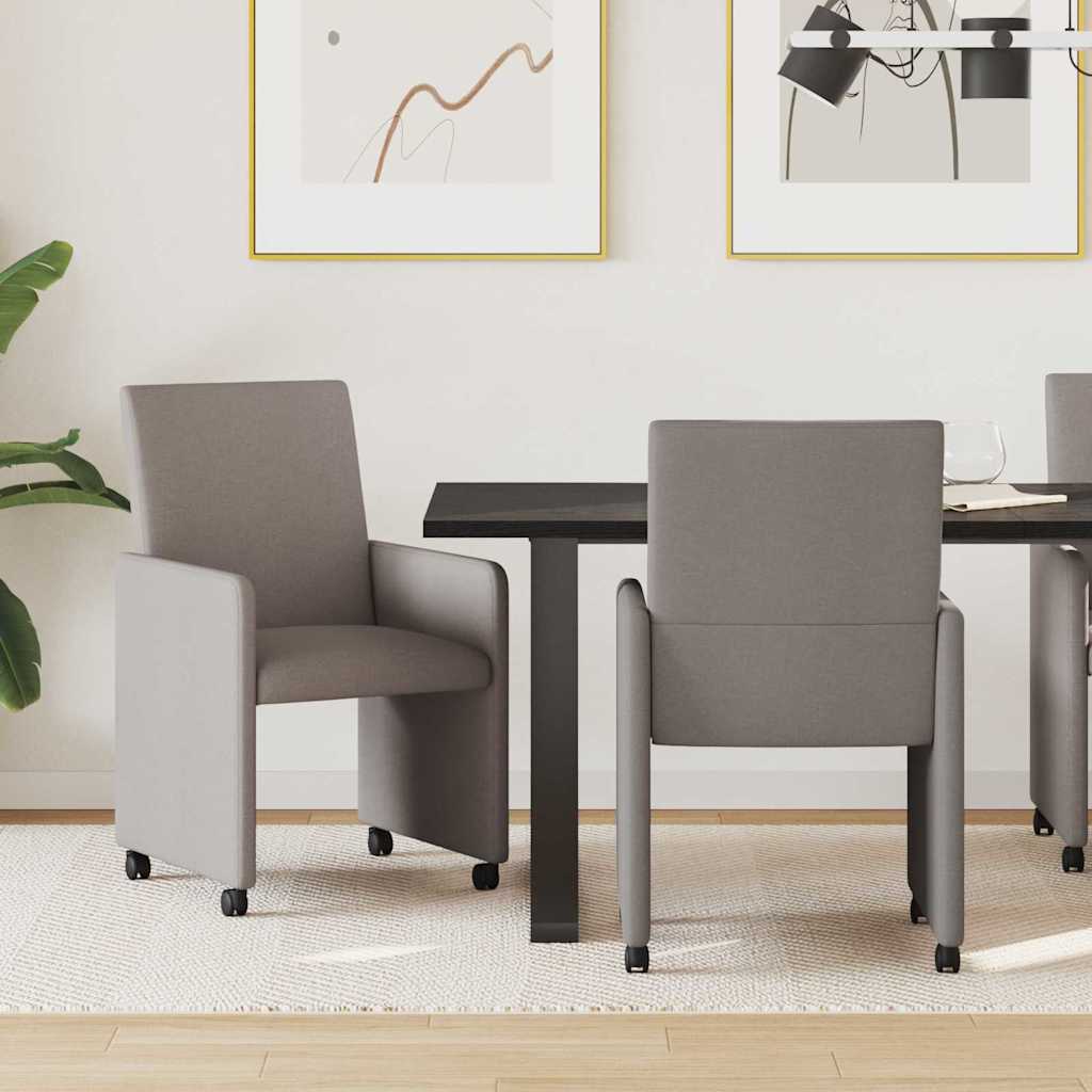 vidaXL Eetkamerstoel met kussen 2 pcs Donkergrijs 57 x 66 x 94 cm Stof