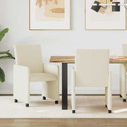 vidaXL Eetstoelen met wielen 2 pcs Crème 57 x 66 x 94 cm Kunstleer
