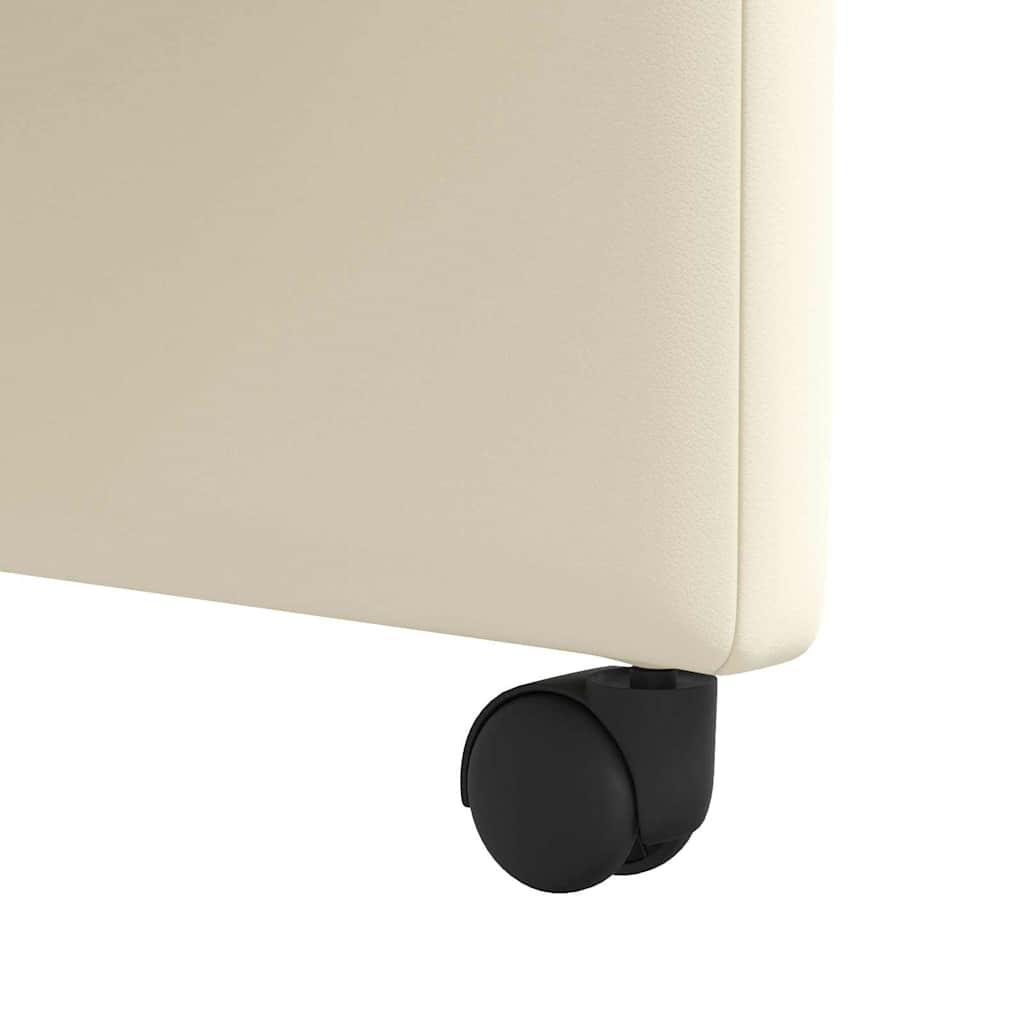 vidaXL Eetstoelen met wielen 2 pcs Crème 57 x 66 x 94 cm Kunstleer