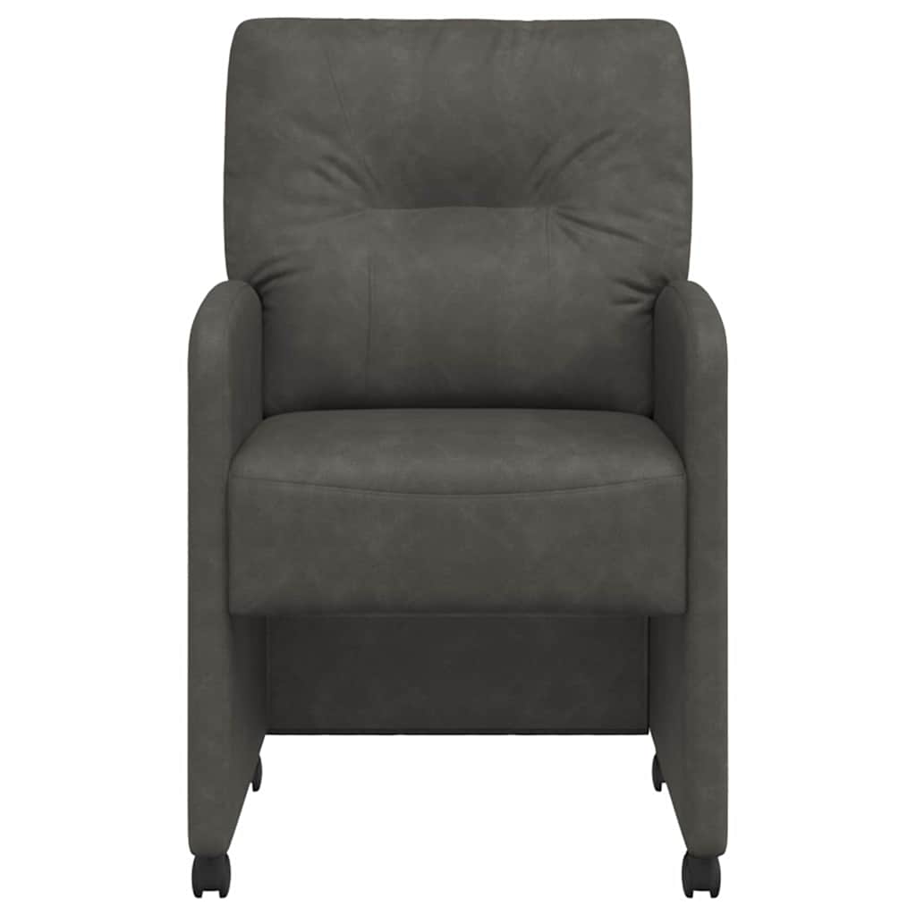 vidaXL Eetstoelen met wiel 2 pcs Grijs 57 x 67 x 95 cm Kunstleer