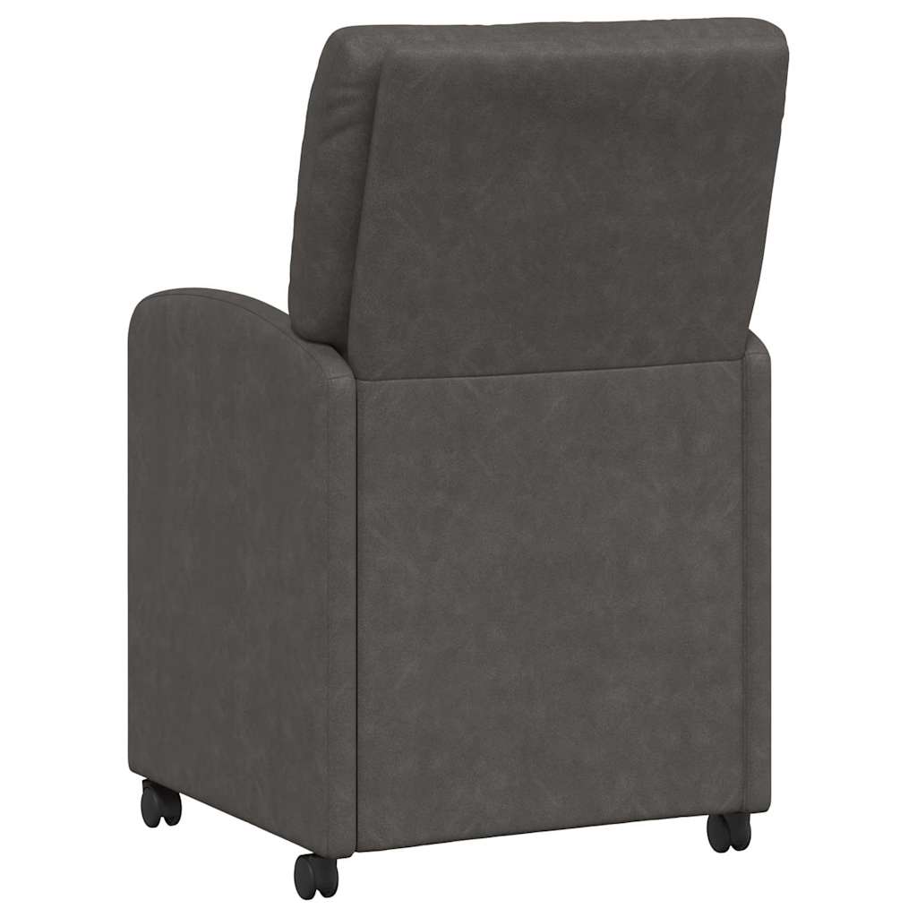 vidaXL Eetstoelen met wiel 2 pcs Grijs 57 x 67 x 95 cm Kunstleer